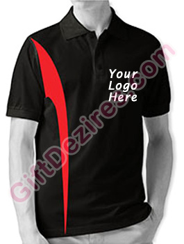 Designer Black and Red Color T Shirt With Logo Printed